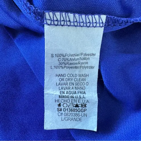 Mystic Royal Blue Sheer Lace Yoke Sweetheart Neckline Sheer Overlay Dress Made in USA