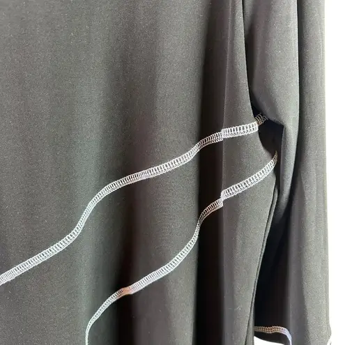 Clara Sun Woo Black Asymmetrical Seam Tunic Top Size XL