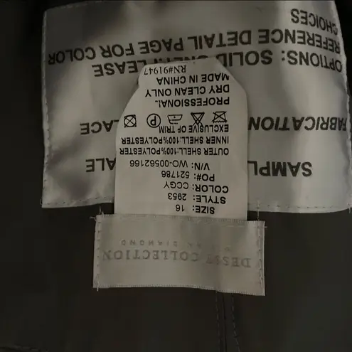 Dessy Collection Vivian Diamond Evening Gown 16 Gray