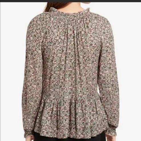 William Rast Aimme Memphis Floral Long Sleeve Blouse Top Medium