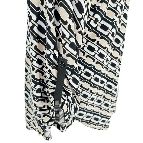 Est. 1946 C  SZ XL Taupe Black White Chain Print Flattering Knit Tunic Top