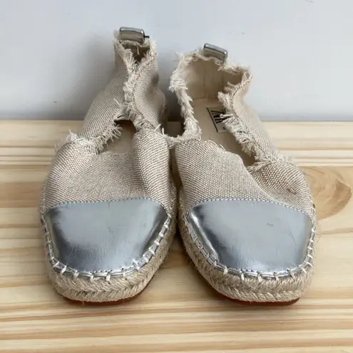 ZARA  |Woman Canvas Silver Toe Espadrilles sz 38