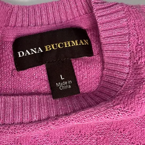 Dana Buchman pink cheetah print short sleeve sweater woman’s size large