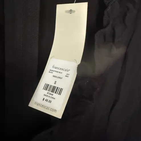 Mi Ami Black Ruffle V Neck Short Sleeve Tiered Mini Dress S Milkmaid Coquete