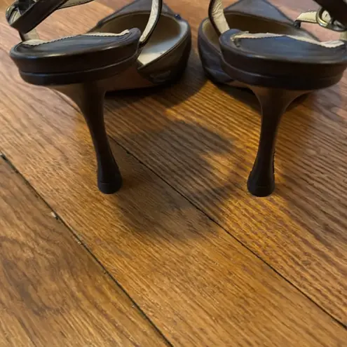 Jimmy Choo Brown Pointed-Toe Slingback Heels