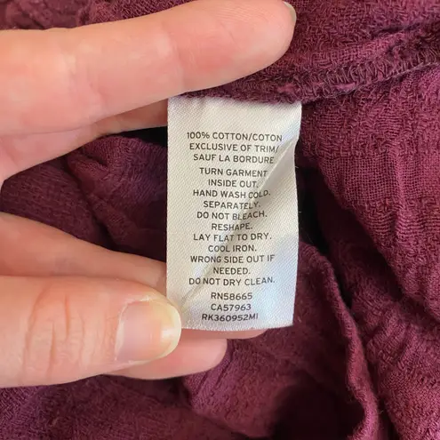 Melrose and Market Gauzy Criss Cross Strap Tank Womens Size L Purple