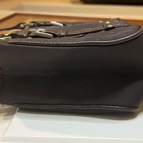 Etienne Aigner Small Vintage Dark Brown Women's Bag with Pebbled Leather Trim