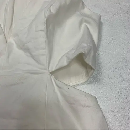 TCEC  women's small white dress cutout tiered mini bridal shower fun summer beach