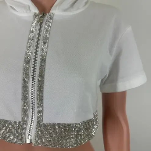 Hot & Delicious | Bedazzled Cropped Hoodie and SweatPants Set