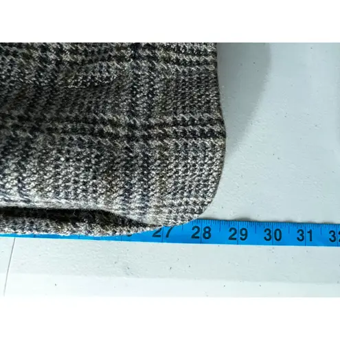 Vintage LL Bean Blazer Womens Button Front Plaid Jacket Long Sleeve Brown 16P