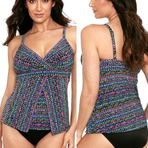 MiracleSuit Swim Tankini Top Stitch It Cleo Soft Cup Tummy Control Size 8 NWOT