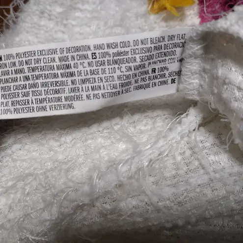 English Factory NEW  White Eyelash Sweater With Colorful Fringe thumbnail 5