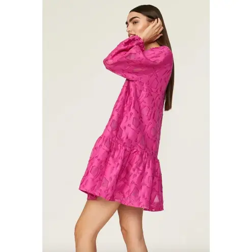 Marie Oliver Retta Shift Mini Dress Wool Silk Blend Pink Womens Size XS