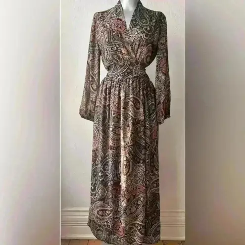 Dress Forum Floral Paisley Boho Long Sleeve Wrap/Duster Pocket Dress Size S NWT - Image 16