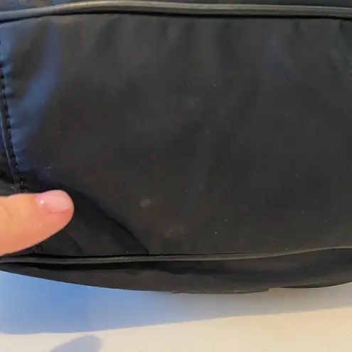 Moschino Black Nylon Handbag Leather Detailing VINTAGE Designer Luxury Italy