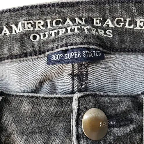 American Eagle  Womens Shorts Size 6 Hi-Rise Jean Booty Distressed Black Festival