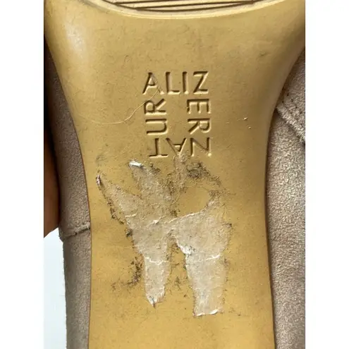 Naturalizer Tan Oatmeal Suede Leather Willette Side Zip Buckle Ankle Bootie 9.5