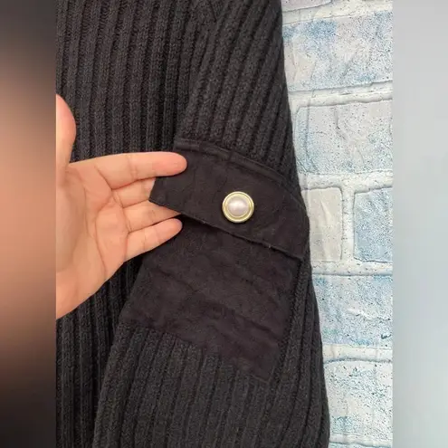 mother of pearl no frills chunky wool sweater small Black