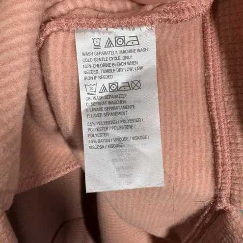 D&Co Dusty Pink Cozycore Textured Mock Neck Sweatshirt