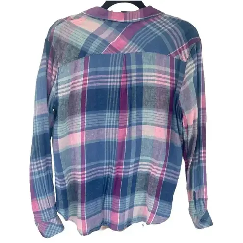 Rails NWT Charli Button Down Shirt Laguna Coast Azalea Plaid Long Sleeves