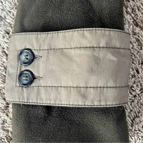 Ivan Grundahl olive green wool long trench coat sz 6 medium designed jacket