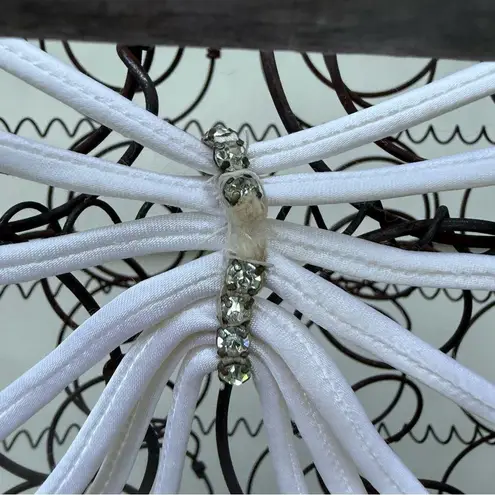 Vintage 90s Maurices Silver Sparkle Mini Dress Gown Party Glam Disco 7/8