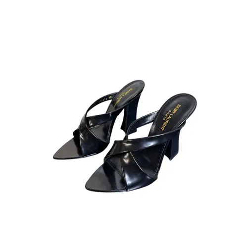Saint Laurent NIB Eva Mule Sandal in Black Size 39