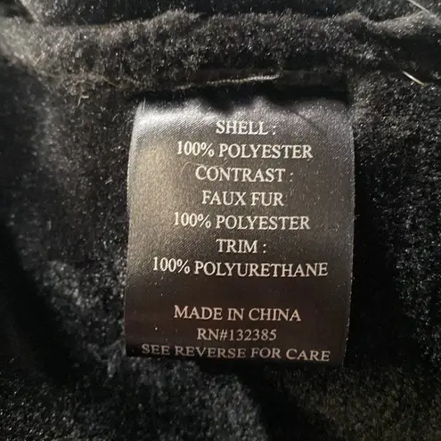 Love Token Faux Shearling Black Cropped Aviator Jacket Size L