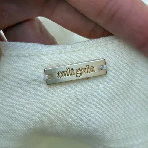 Cult Gaia Molly linen blend front-zip high-rise shorts size S small