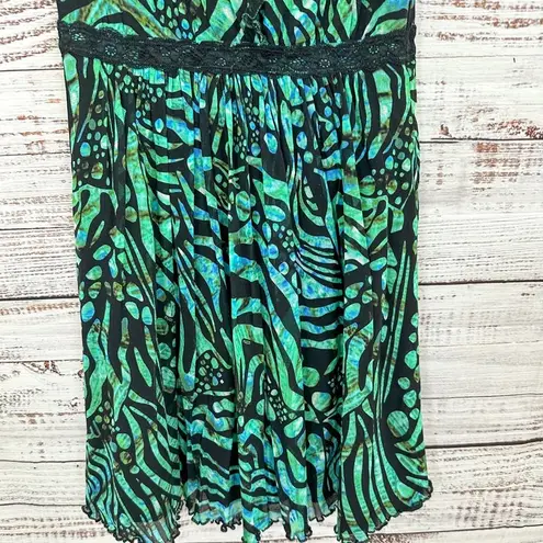 Fuzzi Abito Corto Geometric Animal Print Dress, EUC, Medium, MSRP $545 Green