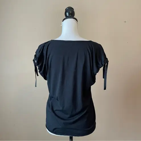 Hugo Boss  | Black Drawstring Sleeve Tee Sz S