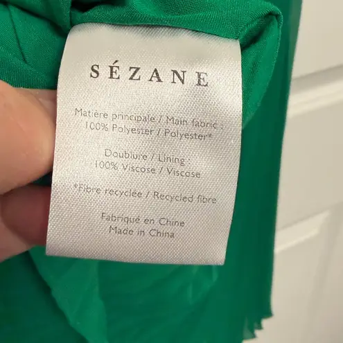 Sézane Paris Philippine Green Pleated Ruffle Mini Dress size 34 (2 US) XS