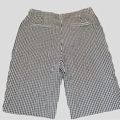 Anne Klein  black and white checkered Bermuda shorts.