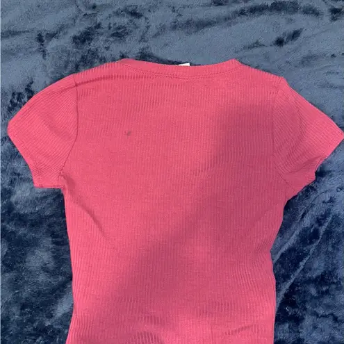 Full Tilt Pink crop top v neck shirt