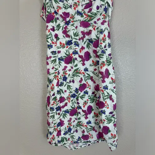 Vix Paula Hermanny Clover Yana Floral Mini Dress in White XS Linen Rayon