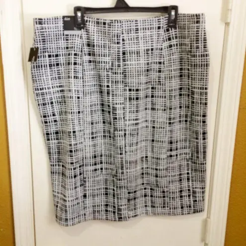 Alfani size 18w zippered pocket jacquard stretch knee length pencil skirt