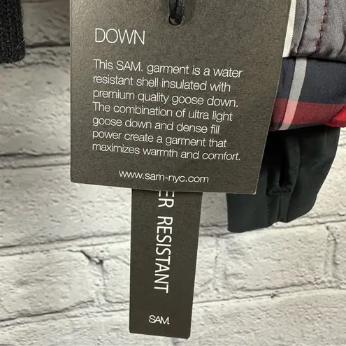 SAM. Freestyle Down Bomber Jacket Alpine Plaid Wind & Water Resistant XS NWT Red