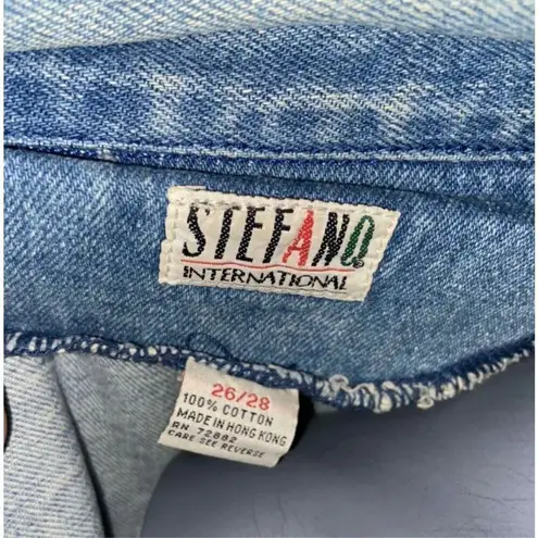 Womens 1980s Stefano International Dye Dip Ombré Jean Denim Jacket