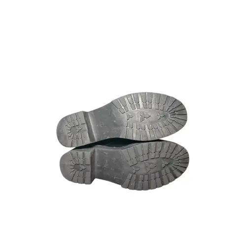 Seven7 Black Faux Leather Platform Combat Boots Edgy Alternative Moto Size 9