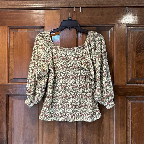 Nation Ltd  Dallyce Romance Tee Vintage Fleur Small Top Yellow Floral cottagecore