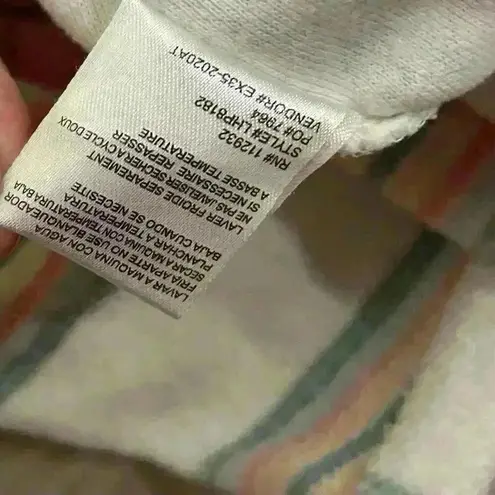 Southern Spirit Striped Beach Vacation Comfy Hoodie Poncho Sweatshirt Size S White