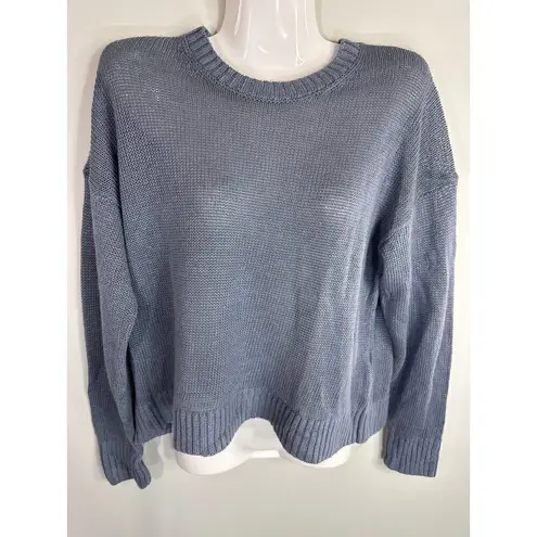Madewell Linen Drop Shoulder Sweater in Blue Jay Size Medium NWT Coastal Drapey Blue