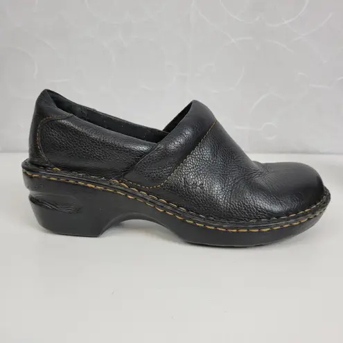 BOC Born Concept Women's Chunky Shoes 6.5/37 Black Leather Round Toe Slip On