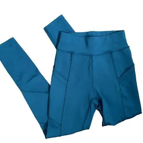 Popfit bright green compression legginsg large pockets comfort workout size XS