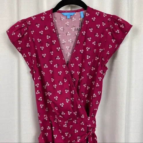 Draper James Deep Berry Multi Wrap Flounce Dress Sz.0 NWT