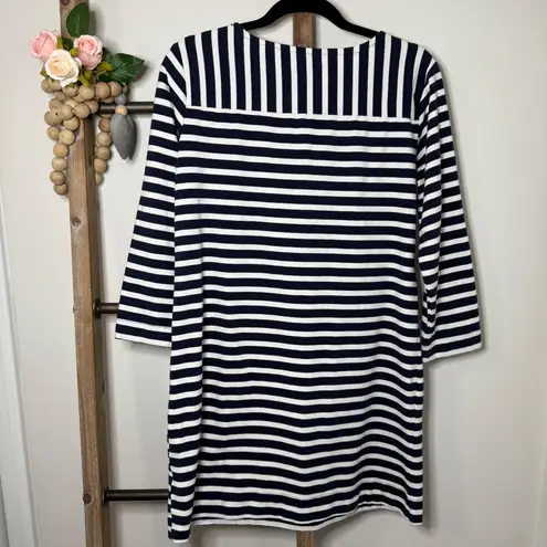 Free Assembly 3/4 Sleeve Tunic Striped Size Medium Black