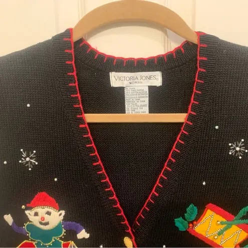 Victoria Jones Vintage VictorVintage Christmas Theme 2X Knit Vest. 2748