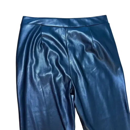 Marc New York Andrew Marc Faux Leather Pants Gold Button Detail Womens L Black Size L