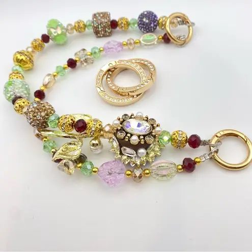 Handmade 🌻Luxury Bag/Phone Chain Charm/Keychain Purple Sunflower Bling Crystal Beads