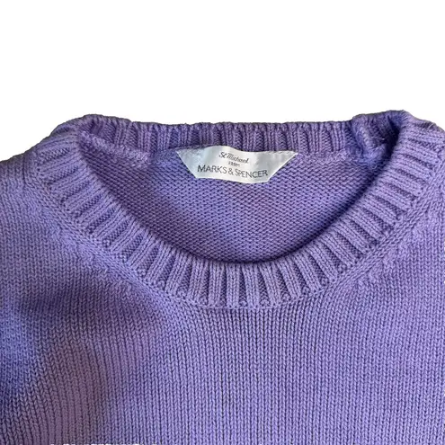 Vintage Marks & Spencer St Michael's Dark Lilac Cotton Sweater Knit UK 12 US 8